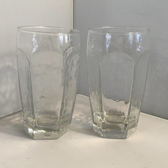 Pair Libbey Chivalry Iridescent Flat Tea‎ Glasses - Picture 1 of 6